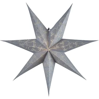 Star Trading Star 501-20, Papierstern"Decorus", 7 zackig, Papier, Silber, 1.5 x 6.3 x 6.3 cm