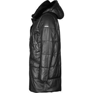 Lederjacke BUGATTI "BUTREMO", Herren, Gr. 58, schwarz, Obermaterial: 100% Lammleder LEL. Futter: 100% Polyester PES. 100% Polyester PES., uni, modern fit, Rundhals, Jacken Lederjacke, aus weichem Leder