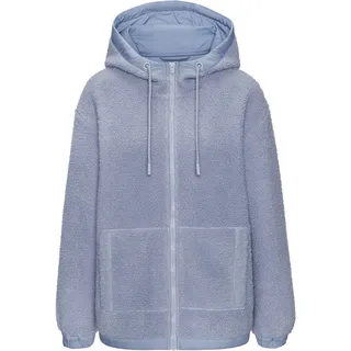 Fleecejacke ELBSAND, Damen, Gr. 36, hellblau, Obermaterial: 100% Polyester. Kapuzenfutter: 100% Polyester, unifarben, gerade hüftlang, Bündchen, Jacken Fleecejacke, mit Kapuze, Topseller