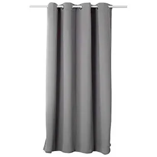 WOLTU Verdunklungsvorhänge mit Ösen Gardine Blickdicht 138x117cm Dunkelgrau | Blickdichter Verdunklungsvorhang 250g/m2 Dicke Thermovorhang Hitzeschutz für Wohnzimmer Schlafzimmer 138cm Lang (1 Stück)