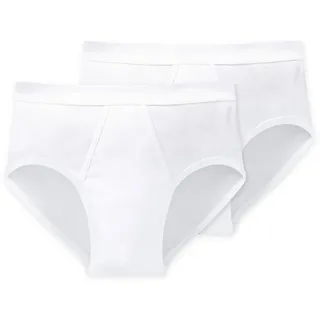 SCHIESSER Slip unifarben weiß M 2er Pack