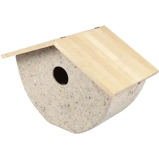 Windhager Nistkasten Recovery ÖKO, Nisthilfe für Kohlmeise, Haussperling und Trauerschnäpper, Vogelnistkasten, Vogelhaus, Brutkasten, 16 x 25 x 19,5cm, 07448, Natur