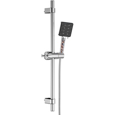 YEAUPR PRO Shower Riser Kit - quadratischer Duschkopf mit 6 Sprühmodi, Duschstange mit Duschkopf, 160CM Duschschlauch, Duschkopfhalterung, verstellbare Duschhöhenhalterung für Badezimmerdusche