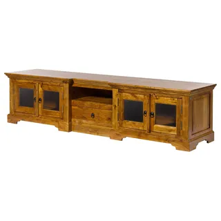MASSIVMOEBEL24.DE TV-Board Akazie 210x50x50 honig lackiert OXFORD #0339 - Hellbraun