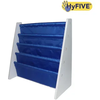 Kinder Bücherschrank Buch Regal Aufbewahrung Bücherregal Blau Stoff 4 Brett