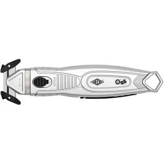 Wedo Aluminium Sicherheitsmesser mit verdeckter Klinge ergonomisch 6 mm Schnittiefe TÜV-GS-zertifiziert inkl Plastik-Slicer für Rechts- und Linkshänder