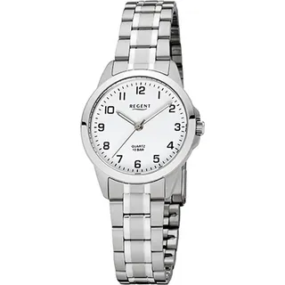 Regent Damen-Armbanduhr silber Analog F-1003 Edelstahl-Armband D2URF1003