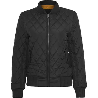 URBAN CLASSICS Damen Ladies Diamond Quilt Nylon t Steppjacke Jacke, Schwarz (Black 7), 38 (Herstellergröße: M)