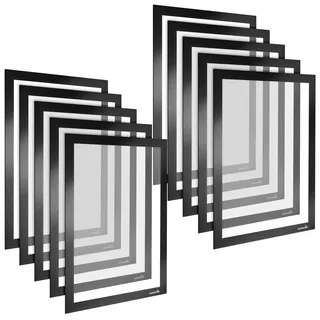 POPPSTAR Magnetrahmen A4 selbstklebend mit Magnetverschluss, schwarz, 5 Stück