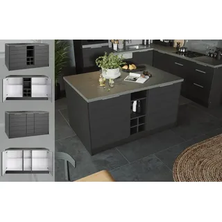 kochstation Unterschrank Kücheninsel KS-Luhe 153 x 100 x 86 cm Grau