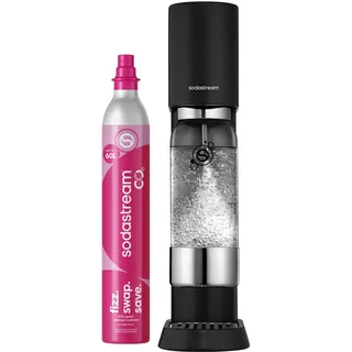 Sodastream Wassersprudler schwarz + 1 L BPA-freie Kunststoffflasche + Quick Connect CO2-Zylinder