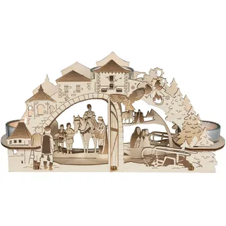 Lichterbogen Drei Haselnüsse für Aschenbrödel mit Burg Filmszene 24x11,5x6,5 cm
