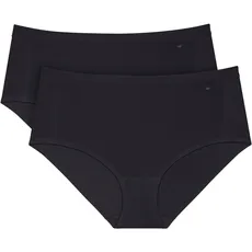 Triumph Maxislip »Smart Natural Maxi EX 2P«, (2 St.), Panty schlicht und weich, Slip, schwarz