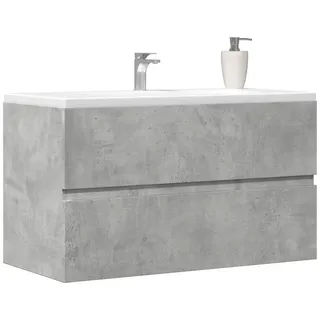 vidaXL Waschbeckenunterschrank Betongrau 90x38,5x45 cm Holzwerkstoff