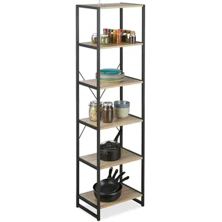 Relaxdays Standregal 50 x 180 x 35 cm Mehrfarbig