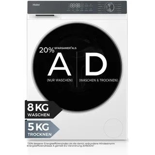 Haier G3 Serie HWD80-BP14637T Waschtrockner (8 kg / 5 kg, 1400 U/min)
