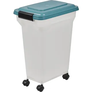 Iris Ohyama Hundefutter Aufbewahrung mit Rollen, 20L/7.5kg, Blau, Luftdichte Futterbox, Trockenfutter, Futterbehälter, Für Hunde, Katzen, Tierfutterbehälter, Schaufel, BPA-frei, Futtertonne, ATS-M