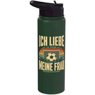 Ich Liebe Meine Frau Fernseher Freigibt Fußball Spieltag Stainless Steel Insulated Water Bottle