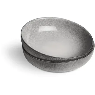 Springlane Suppenteller Misty Cliff 2er-Set, Steingut, Grau