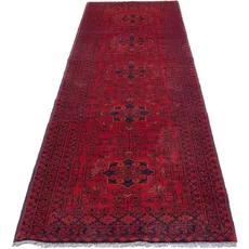 morgenland Orientteppich »Afghan - Kunduz - 288 x 80 cm - dunkelrot«, rechteckig, Wohnzimmer, Handgeknüpft, Einzelstück mit Zertifikat, rot