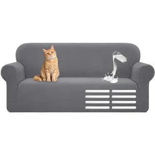 Hengrongshen Couch Überzug L Form, Universal Sofahusse 1/2/3/4 Sitzer mit Wasserdicht & Anti-Falten, Sofa Überzug für Sofa Cover L Shape, U Shape, Universal Sofaüberzug (3 Sitzer, 180-230cm, Hellgrau)