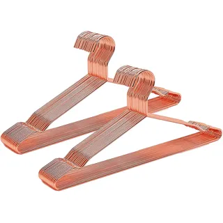 Amber Home 20 Stück 43cm Roségold Eisen Kleiderbügel, Metall Rotguß Rot Kupfer Kleiderbügel aus mit Rutschfester Nut für Anzug T-Shirt Hemd Jacke Kleid Hose, Robust und Haltbar