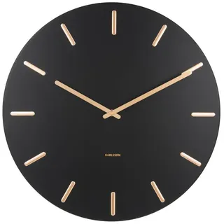 Karlsson Wanduhr, Schwarz mit Gold, 45 x 3,5 cm,