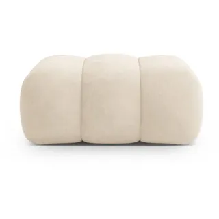 Cosmopolitan Design Pouf Koge aus Samt leichtes beige , Creme , Textil , 95x40x95 cm , Wohnzimmer, Sessel, Hocker & Hockerbänke, Poufs