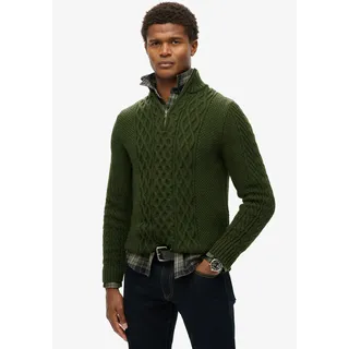 Superdry Strickpullover »Jacob Cable Knit Half Zip« Superdry Duffle Bag Green M