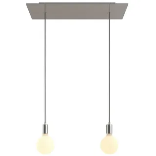 Creative Cables Rectangular Rose-one Xxl 2 Falls With Bulbs Hängelampe - Satin Steel - One Size