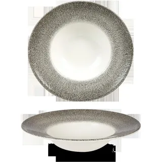 Churchill Super Vitrified Studio Prints Raku Raku Quartz Black Teller Tief 24cm, 12 Stück Raku Quartz Schwarz Rund