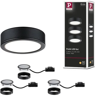 Paulmann Möbel Set Pukk 3x3W 210lm 12/230V 2700K Kunststoff/Schwarz",