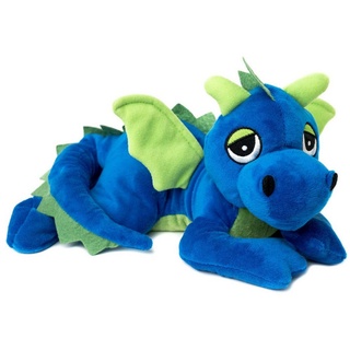 Habibi Plush Wärmekissen/Stofftier f. Kinder und Erwachsene – 1861 Glückdrache royalblau mit Hirsefüllung, Wärmekuscheltier zum Erwärmen in der Mikrowelle/Backofen, ideal auch für Babys