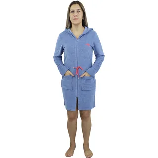 KangaROOS Damenbademantel »Kira, ideal für Sauna & Spa, Hotelbademantel, Morgenmantel« 1 Stk. mit Bindekordel, kurz, Bademäntel für Damen, XS-3XL, blau