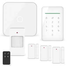 Bild AS90S Home+ Smart Alarmanlage-WiFi-GSM Funktion-Bestens getestet-Mit Basisstation, Bedieneinheit, Bewegungsmelder, 3X Tür-/Fensterkontakt und Funk Key Ring, Komplettes Set