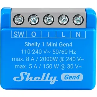 Shelly 1 Mini Gen4 - WLAN, und Zigbee-Relais, Trockenkontakte