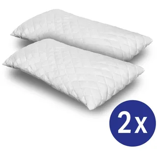 2 x CloudComfort Basic Gel-Flocken Kopfkissen 40 x 80 cm