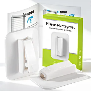 Ancable 8 Stück Klebeplatten mit Spannschuh für Plissee Montage ohne Bohren - Hochfeste Klebestreifen Selbstklebend Anti-Drop für Kunststoff PVC Alu Fensterrahmen, inkl. Reinigungstuch