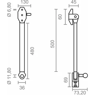 Halterung für Sonnensegel Micel TLD10 Weiß 50 cm 4,5 x 13 x 50 cm Klein - Weiß