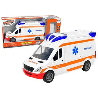 Interaktiver Krankenwagen + Krankentrage Licht- und Soundeffekte Türen öffnen