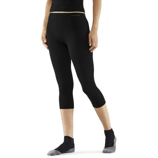 Falke Damen Baselayer-Hose Wool-Tech Light 3/4 W Ti Wolle Funktionsmaterial schnelltrocknend 1 Stück, Schwarz Black 3000, M