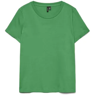 VERO MODA Damen 2er Pack Einfarbiges Stretch T-Shirt Basic Rundhals Top Baumwolle Oberteil Set VMPAULA