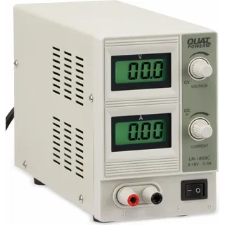 QuatPower Regelbares Labornetzgerät, LN-1803C, 0...18 V-/0...3 A, Sicherheitstransformator