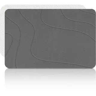 Liyarya Stein-Badematte, Kieselgur Stein Duschmatte für Badezimmer, saugfähige Badematten, rutschfeste Barhroom Bodenmatte, schnell trocknend, leicht zu reinigen, 23,6 x 15,4 cm