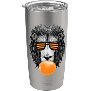 Orange Bubble Gum Lion Stripe Sonnenbrille Löwenkopf Doppelwandiger Edelstahl-Thermobecher
