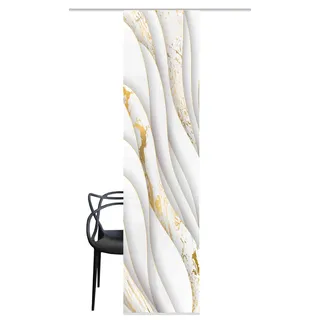 HOME WOHNIDEEN 84129 | Schiebegardine GULDO, blickdichter Dekostoff, 3D-Motiv, 245 x 60 cm (Höhe x Breite), Farbe: Gold