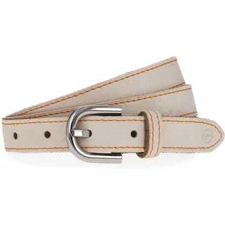 Ledergürtel TAMARIS, Damen, Gr. 100, beige (cream), Leder, unifarben, Gürtel Ledergürtel, mit Kontrastnaht