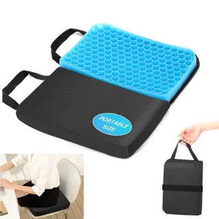 shockassist Gelkissen Sitzkissen Faltbar, Gel Sitzkissen Ergonomisches, Sitzkissen Tragbar Reisen Stuhlkissen Atmungsaktiv Bürostuhl Sitzkissen für Flugzeugstuhl, Küchenstuhl, Rollstuhl, Auto, 217J18