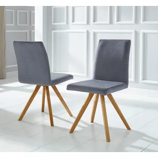 Home Affaire »Rio« (Set) 2 Stk.Bezug in Kunstleder oder Strukturstoff und das Gestell ist Eiche geölt, blau