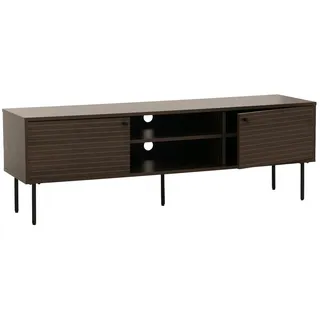 Mendler TV-Rack HWC-N78, Lowboard TV-Schrank, skandinavischer Stil Metall Holz Melamin MVG 50x150x40cm ~ dunkelbraun
